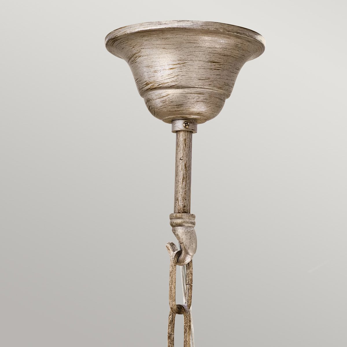 Elegant Abbey Chandelier with Ivory Silver Sand Finish and Pleated Sconce Shades