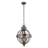 Victorian Elegance Pendant Globe Chandelier, 3-Light Fixture