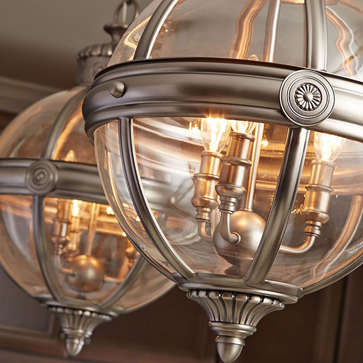 Victorian Elegance Pendant Globe Chandelier, 3-Light Fixture