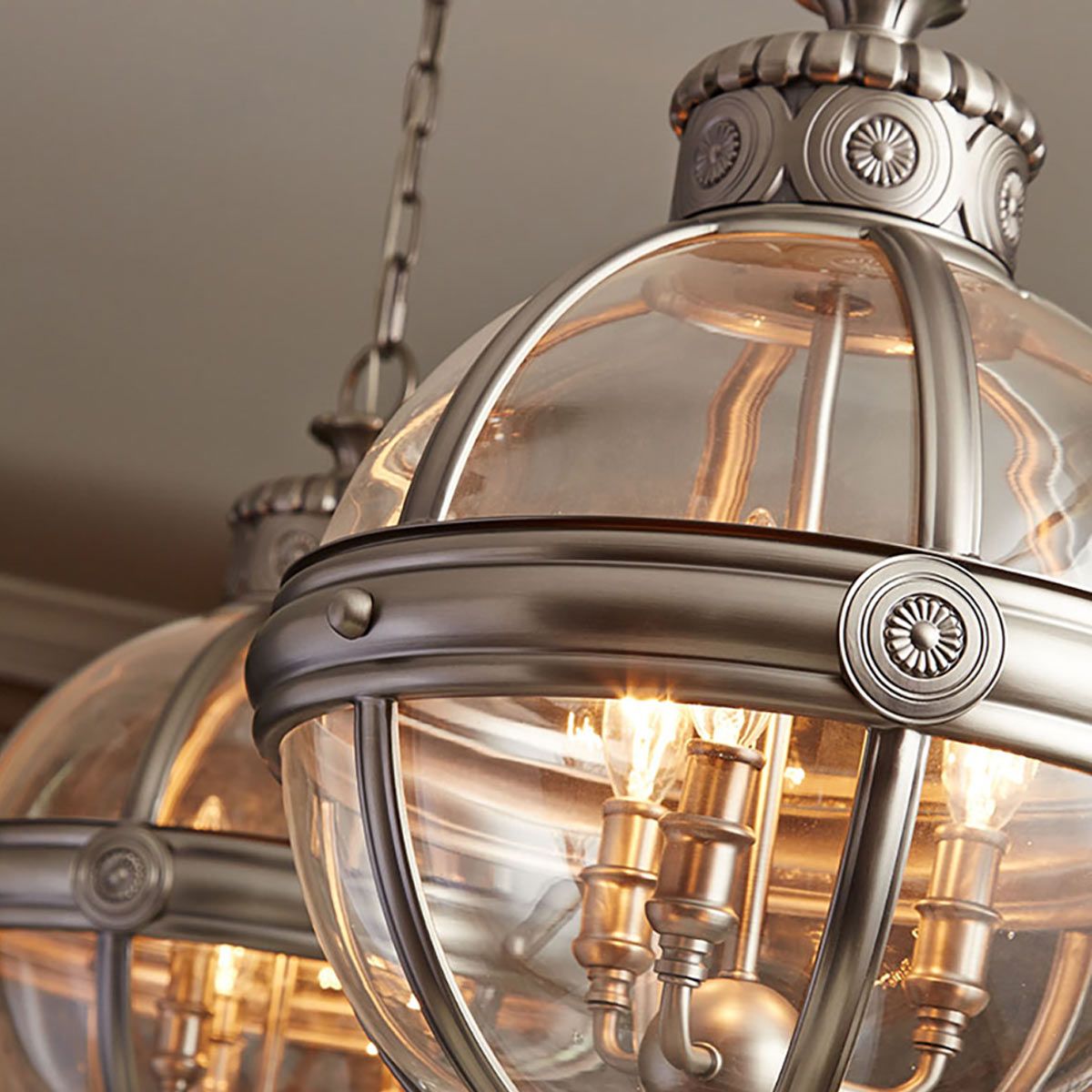 Victorian Elegance Pendant Globe Chandelier, 3-Light Fixture
