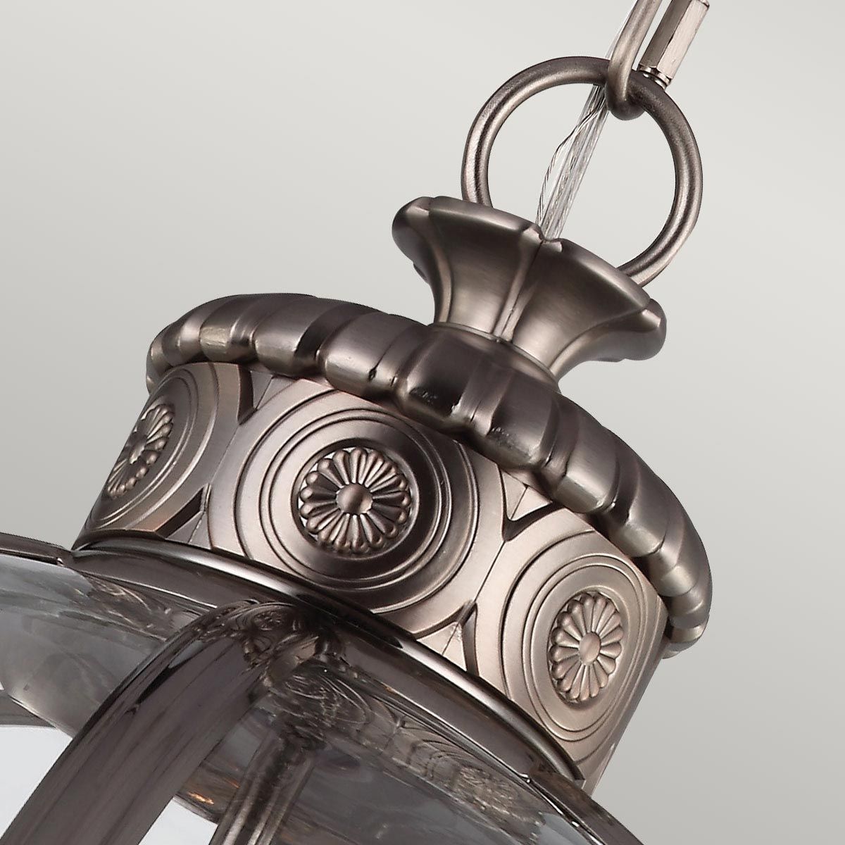 Victorian Elegance Nickel Globe Pendant Chandelier with 4 Bulbs
