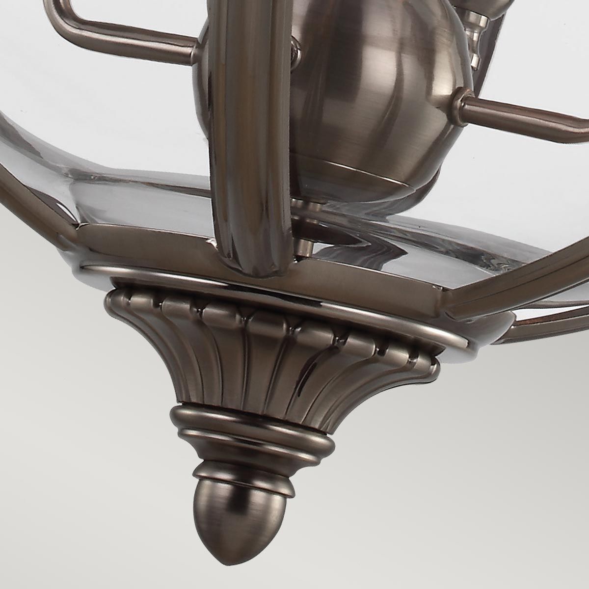 Victorian Elegance Nickel Globe Pendant Chandelier with 4 Bulbs