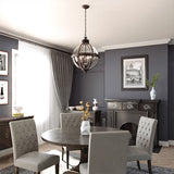 Victorian Elegance Nickel Globe Pendant Chandelier with 4 Bulbs