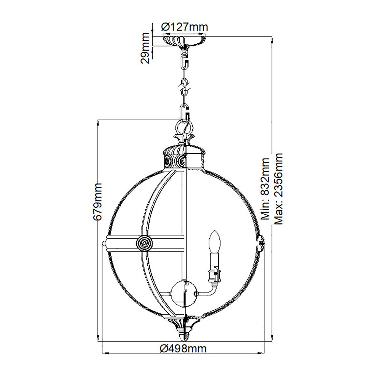 Adams 4-Light Victorian Inspired Pendant Chandelier - Burnished Brass