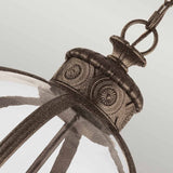 Adams Victorian Bronze Globe Pendant Chandelier with 4 Bulb Orbs