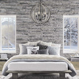 Rustic Elegance: Weathered Wood and Iron Globe Chandelier