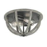 Weathered Oak and Iron Rustic Flush Ceiling Light