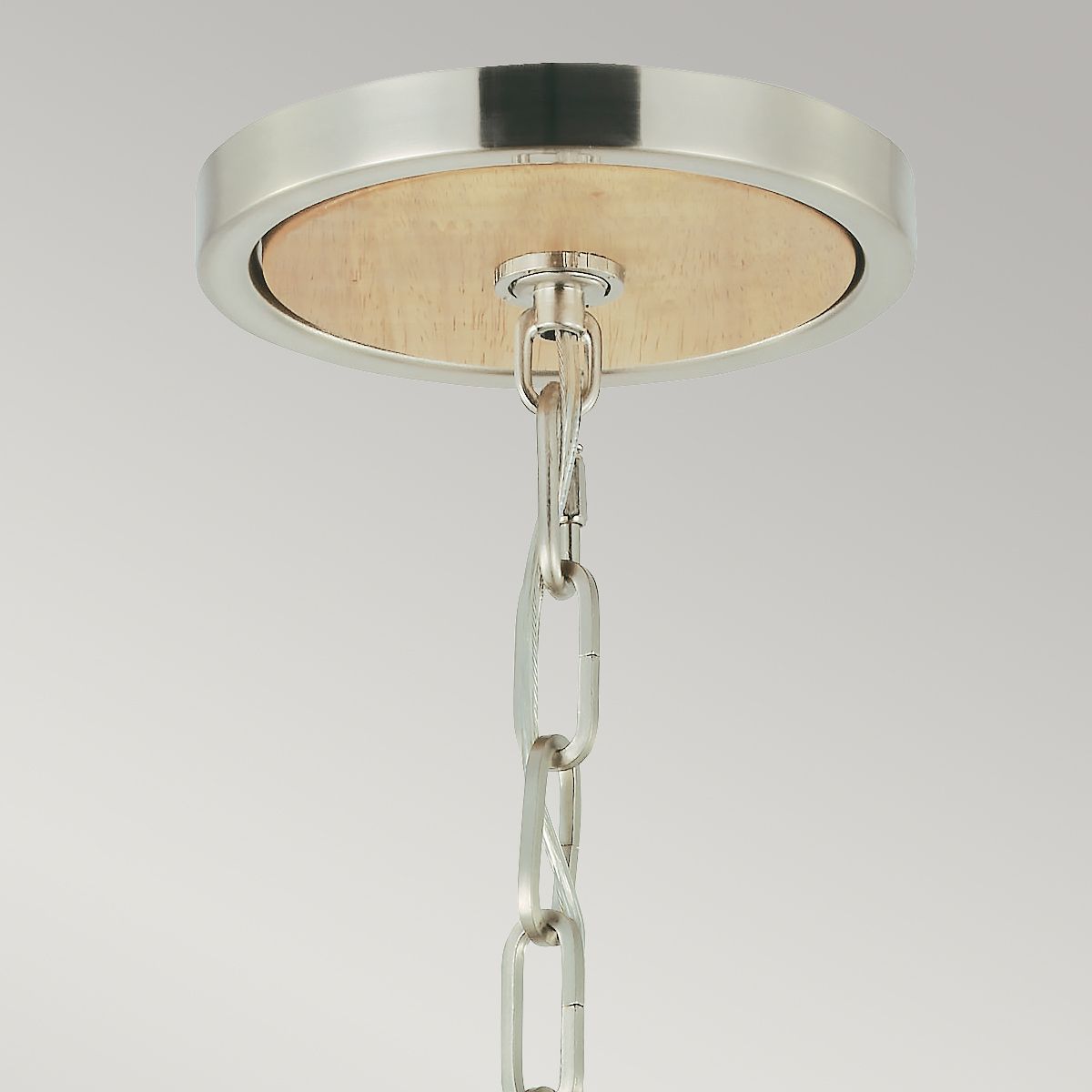 Contemporary Light Oak Pendant with Opal Glass Globe