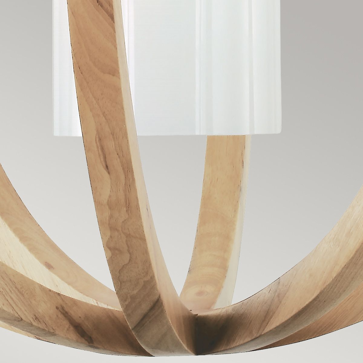 Contemporary Light Oak Pendant with Opal Glass Globe