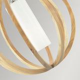 Allier Petite Pendant Light in Oak and Brushed Steel