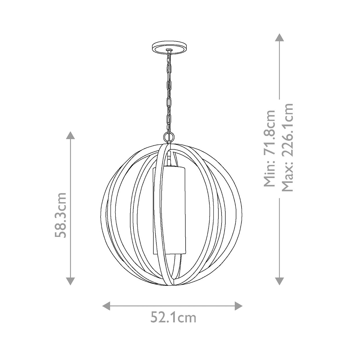 Allier Petite Pendant Light in Oak and Brushed Steel