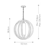 Allier Petite Pendant Light in Oak and Brushed Steel