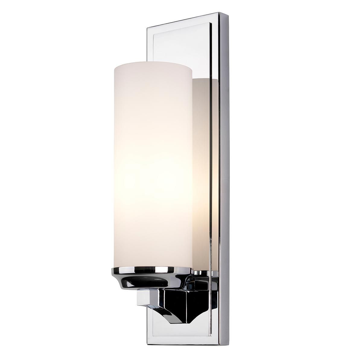 Amalia Polished Chrome Opal Glass Bathroom Wall Light