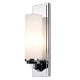 Amalia Polished Chrome Opal Glass Bathroom Wall Light