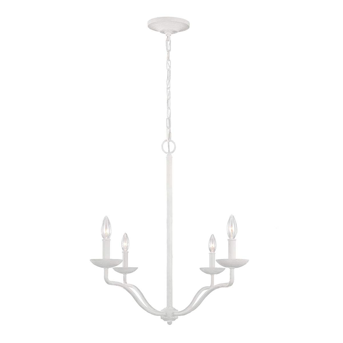 Annie Coastal 4-Light Plaster White Chandelier