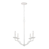 Annie Coastal 4-Light Plaster White Chandelier
