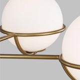 Apollo Mid-Century Modern 5-Light Chandelier in Burnished Brass
