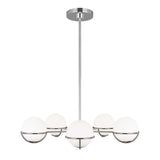 Apollo 5-Globe Chandelier - Polished Nickel Elegance