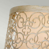 Arabesque Silver Leaf Drum Flush Light with Scrollwork Design