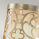 Elegant Silver Leaf Art Deco Wall Sconce with Glass Shade