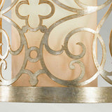 Elegant Silver Leaf Art Deco Wall Sconce with Glass Shade