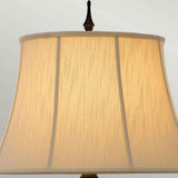 Rustic Antique Brown Table Lamp with Textured Linen Shade