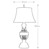 Rustic Antique Brown Table Lamp with Textured Linen Shade