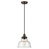 Baskin Vintage Brass and Glass Pendant Light - 254mm