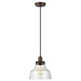Baskin Vintage Brass and Glass Pendant Light - 254mm