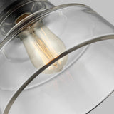 Baskin Vintage Brass and Glass Pendant Light - 254mm