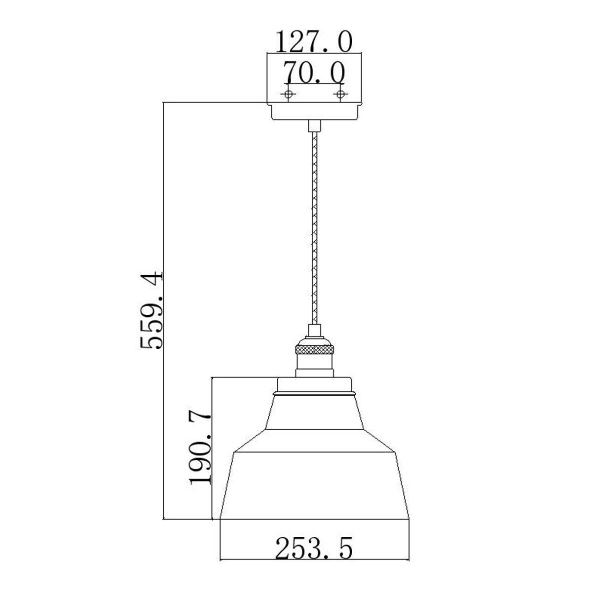 Baskin Vintage Brass and Glass Pendant Light - 254mm