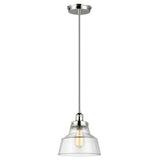 Baskin Modern Glass & Nickel Pendant Light, 254mm