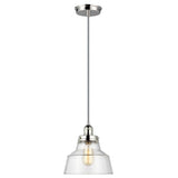 Baskin Modern Glass & Nickel Pendant Light, 254mm