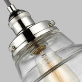 Baskin Modern Glass & Nickel Pendant Light, 254mm
