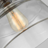Baskin Modern Glass & Nickel Pendant Light, 254mm