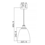 Baskin Modern Glass and Nickel Dome Pendant Light, 228mm