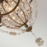 Opulent Bellini Crystal Sphere Chandelier in Aged Bronze Elegance