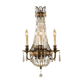 Vintage French-Inspired Chandelier with Antique Quartz and Oxidized Bronze Frame