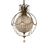 Elegant Vintage-Style Crystal Chandelier with Oxidized Bronze Finish