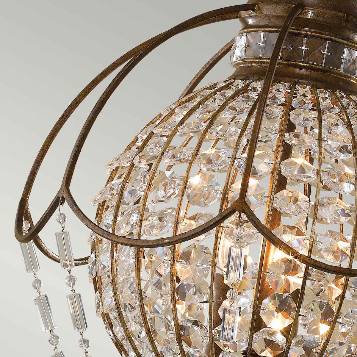 Elegant Vintage-Style Crystal Chandelier with Oxidized Bronze Finish