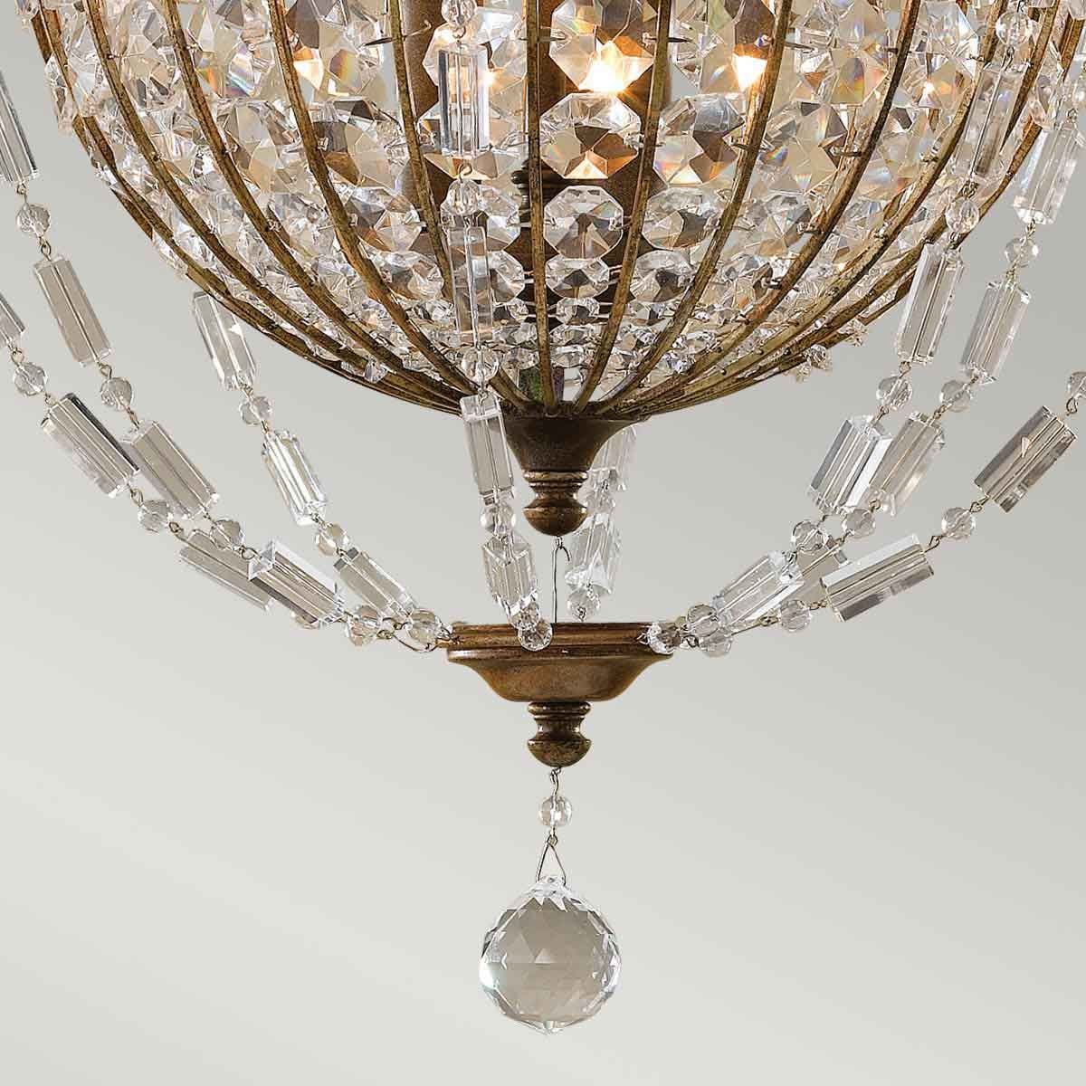 Elegant Vintage-Style Crystal Chandelier with Oxidized Bronze Finish