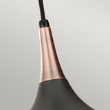 Sleek Black and Copper Retro Pendant Light