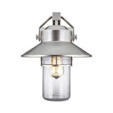 Boynton Coastal-Style Exterior Wall Lantern in Brushed Steel Finish