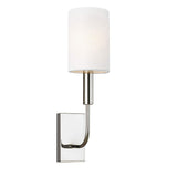 Brianna Polished Nickel Wall Sconce with White Linen Shade