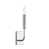 Brianna Polished Nickel Wall Sconce with White Linen Shade