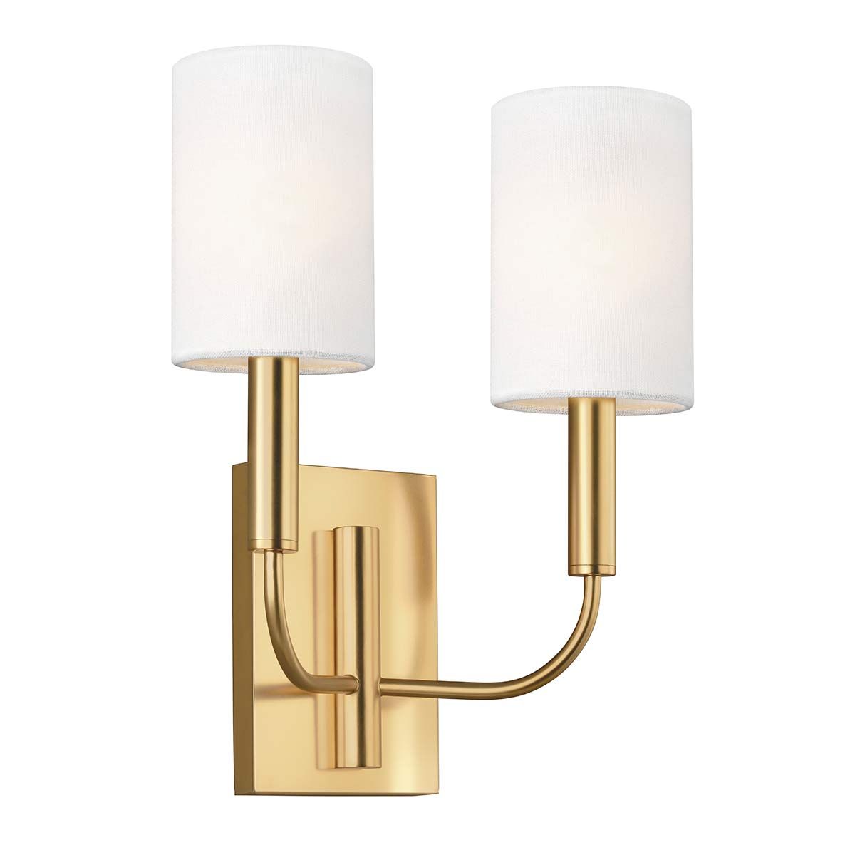 Brianna Elegant Dual Wall Sconce in Burnished Brass