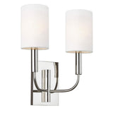 Brianna Dual Light Wall Sconce - Contemporary Polished Nickel Finish
