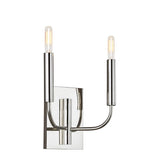 Brianna Dual Light Wall Sconce - Contemporary Polished Nickel Finish