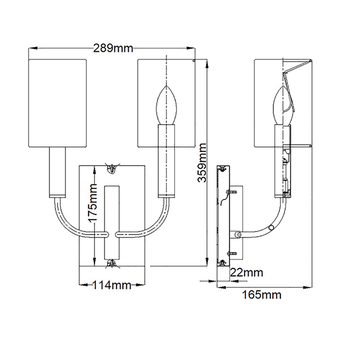 Brianna Dual Light Wall Sconce - Contemporary Polished Nickel Finish