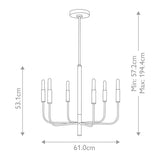 Brianna 6 lt Chandelier Burnished Brass